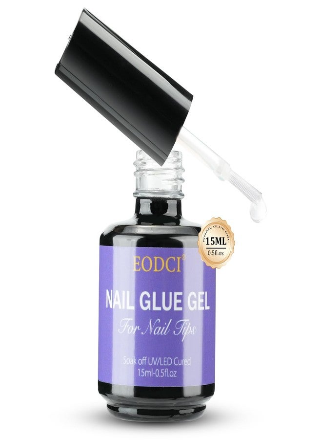 EODCI Gel Nail Tips Glue, 15ml Nail Glue Gel Soak Off Glue Super Strong Nail Glue U V Cured Needed Acrylic Nail Gel for Nails Extension Fake Nails Press On Nails - Image 1